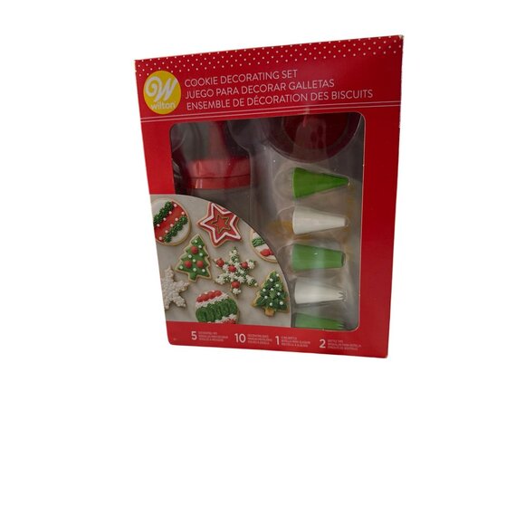 Wilton Cookie Decorating Set Icing Tip Bag Christmas Baking - Picture 1 of 5